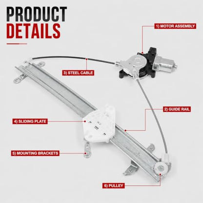 Nakkaa Front Left Window Regulator Compatible with Forester 2009-2013