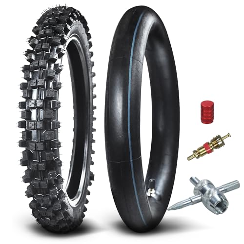 HOLATO Front 60/100-14 2.50-14 Tire and Inner Tube for 110cc 125cc CRF70 CRF110 XR70 KLX110 TTR90 PW80 RM60 RM65 TaoTao DB14 SSR Apollo Coolster Dirt Pit Bike Motorcycle Off Road Motocross Heavy Duty - size: 60/100-14 Tire