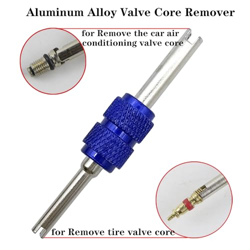43Pcs Tire Valve Core Remover Tools with 30Pcs Valve Stem Cores,10Pcs Tire Stem Valve Caps, 4-Way Valve Stem Core Tool, Dual & Single Head Tire Valve Core Remover Installer Tools