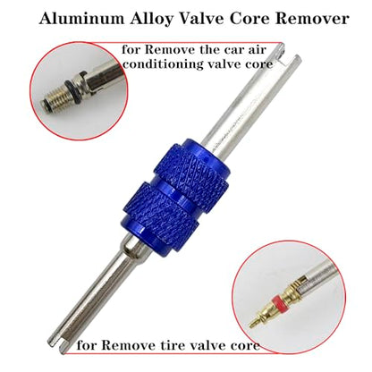 43Pcs Tire Valve Core Remover Tools with 30Pcs Valve Stem Cores,10Pcs Tire Stem Valve Caps, 4-Way Valve Stem Core Tool, Dual & Single Head Tire Valve Core Remover Installer Tools