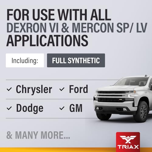 TRIAX DX6 LV ATF - Compatible with Dexron VI and Mercon SP/LV Applications - Full Synthetic, OEM Grade, Low Viscosity, Fill for Life Automatic Transmission Fluid (5 Gallon) - size: 5 Gallon