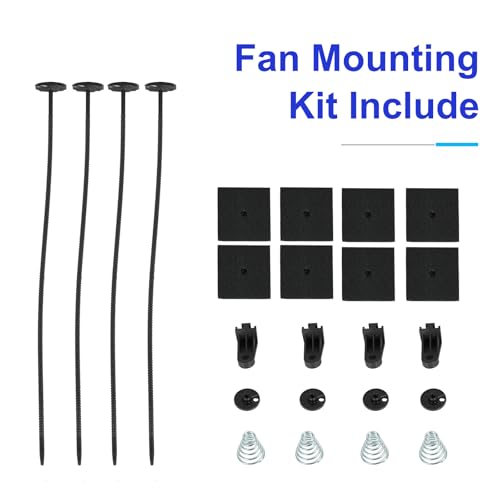 Universal 14 Inch Black Slim Radiator Cooling Fan 12V 90W Push Pull with Mount Kit – Fits Radiators for Vehicles, Cars, Trucks - size: 14 inch