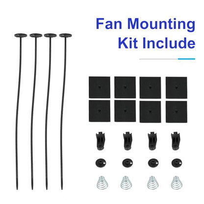Universal 16 Inch Black Slim Radiator Cooling Fan 12V 100W Push Pull with Mount Kit – Fits Radiators for Vehicles, Cars, Trucks - size: 16 inch