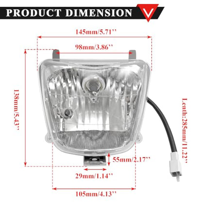 PRO BAT 12V Lamp Headlight w/Rear LED Tail Brake Light 3 Pin Female Plug