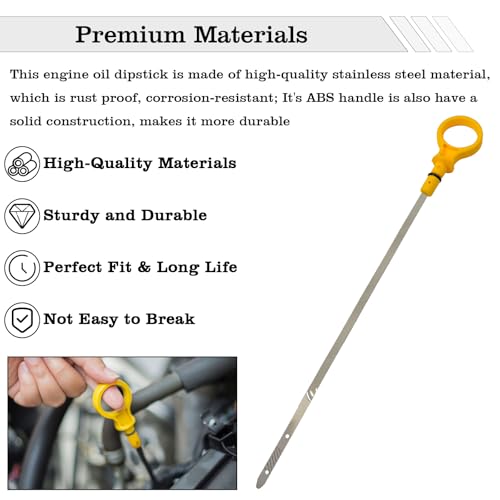 CJ5Z-6750-A Engine Oil Dipstick Indicator, Compatible with Ford Edge Escape Explorer Focus Fusion Taurus, Lincoln Continental MKC MKT MKX MKZ, 2.0L Fluid Indicator Oil Stick - size: CJ5Z-6750-A