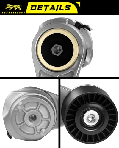 Oktiger 38285 Belt Tensioner Assembly with Pulley for Ram 2500 2011-2023, 3500 2011-2023, for Dodge Ram 2500 2003-2010, Ram 3500 2003-2010 Laramie Slt 5.9L 6.7L L6 Diesel OE 3947574 5086958AA 419-039 - size: 38285