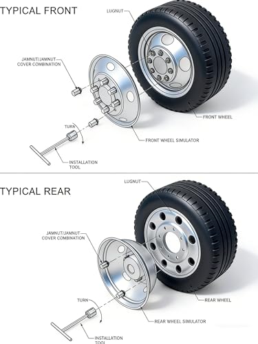 4pcs 17 Anti Rust Wheel Simulators Fit for 2005-2025 Ford F-350 F350, 8 Lug Waterproof Replacements Bolt On Polished Stainless Steel Dually Hubcaps Wheel Covers with Installation Tool Kit - size: 17"#6