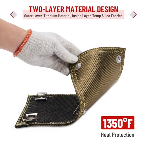 Titanium Pipe Shield, 6" x 12" Exhaust Heat Shield - size: 6" x 12"