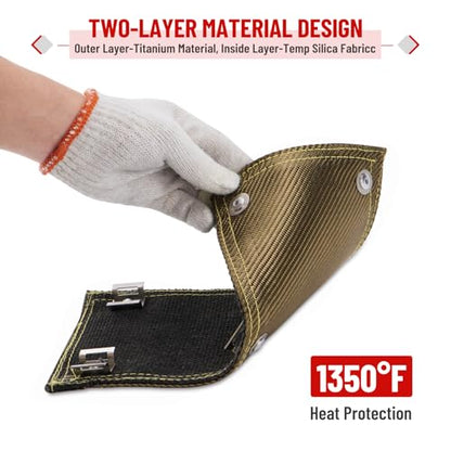 Titanium Pipe Shield, 6" x 12" Exhaust Heat Shield - size: 6" x 12"