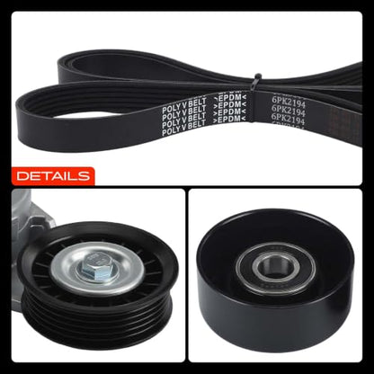 A-Premium Engine Serpentine Belt Drive Kit with Tensioner & Idler Pulley