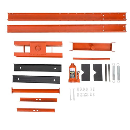 12 Ton Hydraulic Shop Press, H-Frame, 8-Hold Adjustable Height, with Movable Plates and Dust Cover, for Garage or Professional Users, Orange