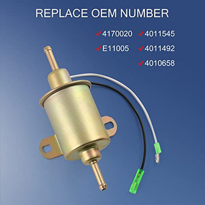 JDMSPEED New Fuel Pump Replacement For Polaris Ranger 400 500 1999-2012 Replaces 4011545 4011492 4010658 4170020 E11005 Electric Fuel Pump