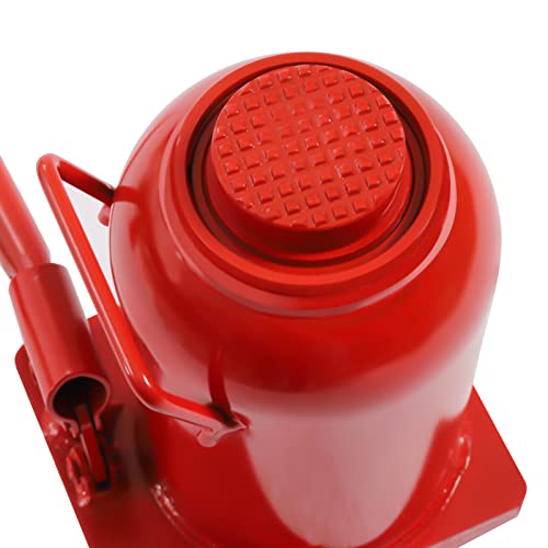 50 Ton (1102,31 lbs) Lifting Automotive Welded Hydraulic Bottle Jack, Hydraulic Stubby Low Profile Welded Bottle Jack for Repair Vehicle, Pickup, Truck, w/Manual Handle, Red, ﻿ - color: 50 Ton