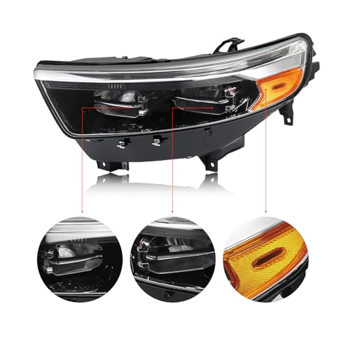 Black LED Headlight Compatible with 2020-2024 Ford Explorer - size: LH 20-24 Left Driver Side