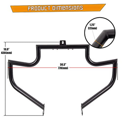 Kinglemc Crash Bar Engine Guard for Harley Softail(Black-B) - color: Black-B