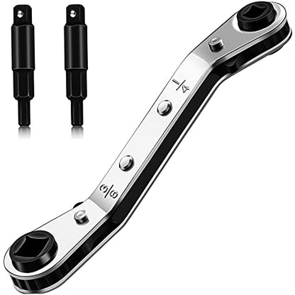 HVAC Service Wrench,3/16"-3/8" 5/16" x 1/4"Hvac Tools with Hex Adapter - style: 1 Wrench + 2 Hexagon Bit