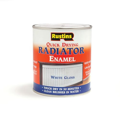 Rustins Quick Drying Radiator Enamel Gloss White 500ml | 16.9 Fl. Oz.