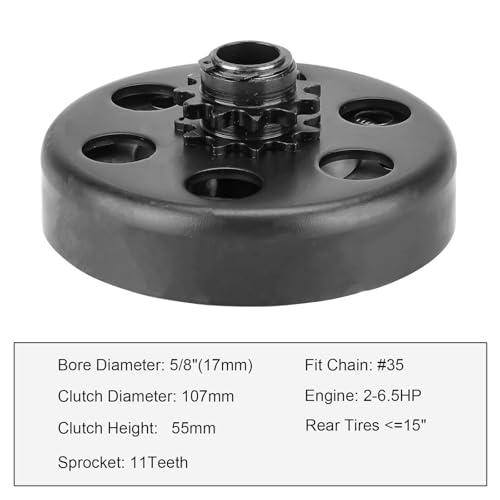 Go Kart Clutch 5/8" Bore 11 Tooth for #35 Chain, Fit for 2.8HP 97cc Engine - size: 5/8" Bore 11T