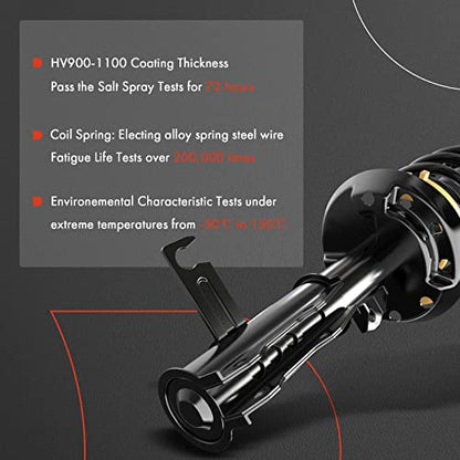 A-Premium Front Complete Struts with Coil Springs and Rear Shock Absorbers
