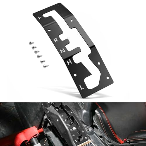 NICECNC Shift Shifter Gate Plate Panel with Gear Letter Black - color: Black
