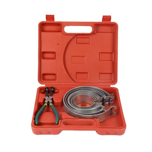 Piston Ring Compressor Tool, 14 Pcs Piston Rings & 1 Adjustable Installer Pliers for Repairing Car Truck Racing Automotive Engine (62-145mm/2.4-5.7inch), Carrying Box - size: 14PCS