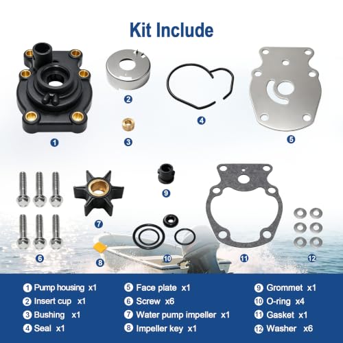 MARKGOO Water Pump Repair Kit 393630 for Johnson Evinrude 20-35 HP Outboard - color: 393630 fits 20 25 30 35HP