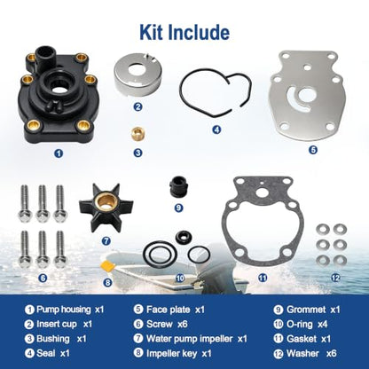 MARKGOO Water Pump Repair Kit 393630 for Johnson Evinrude 20-35 HP Outboard - color: 393630 fits 20 25 30 35HP