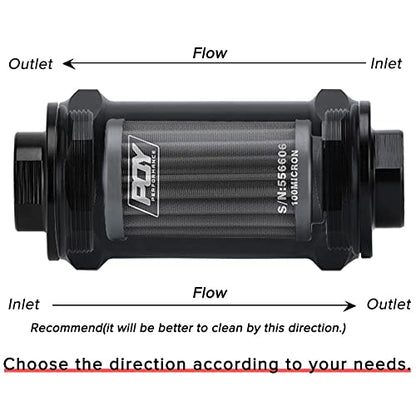 AN6 Inline Fuel Filter E85 Ethanol With 100 Micron Stainless steel element - size: AN6 - 100 Micron