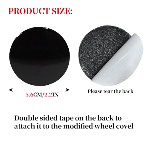 4 Pack Aluminum Waterproof Wheel Cover Center Emblem Sticker for Tesla Model 3 Model Y 56mm Hubcaps Wheel Rim Cover (Black Background+Red Emblem) - color: Black
