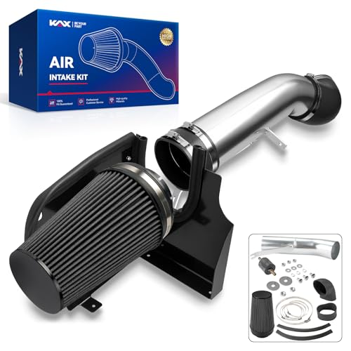 KAX Cold Air Intake Kit for 2002-2004 GMC Sierra 1500 4.8/5.3/6.0L - color: Black, size: 1999-2006 Silverado 1500