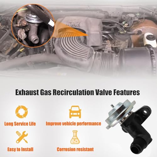 EGR Emissions Valve Fits for 1997-2009 Ford E150 E250 E350 Replace# EGV537T