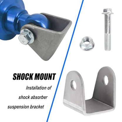 4 Pcs Weld On Shock Mounts Bracket Steel Base Shock Absorption Suspension Mounting Seat Shock with Screws Bar Pin Eliminator for Motorcycle Dirt Pit Bike ATV Go Kart