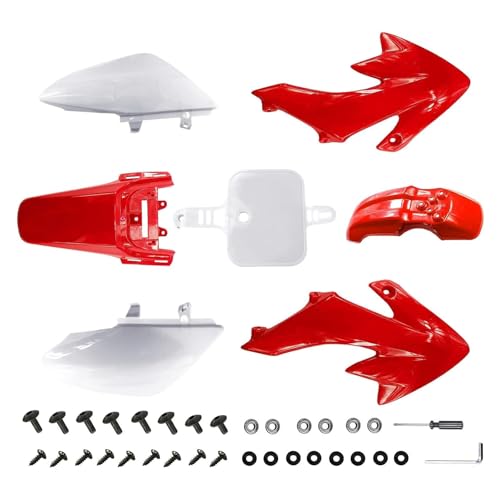 PRO BAT 7 PCs CRF50 Plastic Fender Kit XR50 Fairing Fender Kit Motorcycle - color: White&Red Plastic Fender Kit