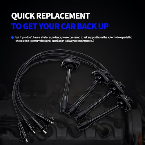 Ignition Spark Plug Wire Set Compatible with 1997-2001 Toyota - style: 90919-22386