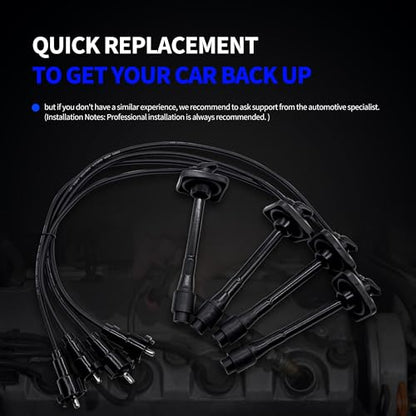 Ignition Spark Plug Wire Set Compatible with 1997-2001 Toyota - style: 90919-22386