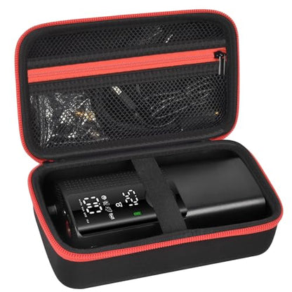 Hard Tire Inflator Case for Airmoto 120 PSI Air Compressor - color: black+red zipper