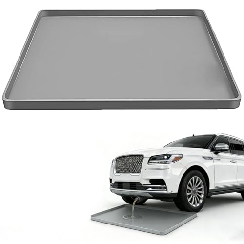 Oil Drip Pan for Under Car, 27" x 27" Silicone Oil Spill Drip Mat -Grey - color: 27"-27"Grey