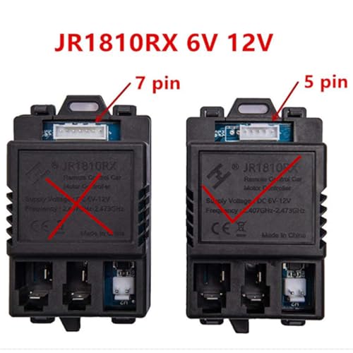JR1810RX 5 Pin Children's Electric Car 2.4G Bluetooth Remote Control and Receiver Kit Controller Control Box Accessories for Replacement Parts