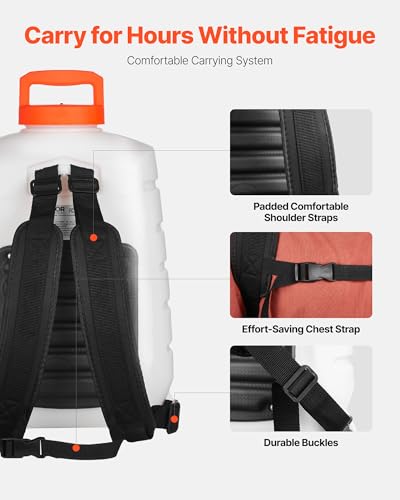 VEVOR Battery Powered Backpack Sprayer, 0-90 PSI Adjustable Pressure, 4 Gallon Tank, Back Pack Sprayer with 8 Nozzles and 2 Wands, 12V 8Ah Battery, Wide Mouth Lid for Weeding, Spraying, Cleaning - size: 4 Gal