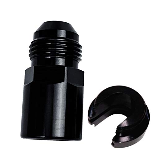 Fuel Adapter 6AN Male to 3/8 SAE Quick Disconnect Female Push on EFI Hose Fitting Aluminum Black - color: Black, size: 6AN to 3/8