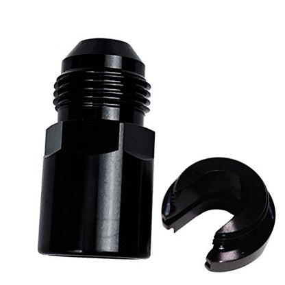 Fuel Adapter 6AN Male to 3/8 SAE Quick Disconnect Female Push on EFI Hose Fitting Aluminum Black - color: Black, size: 6AN to 3/8