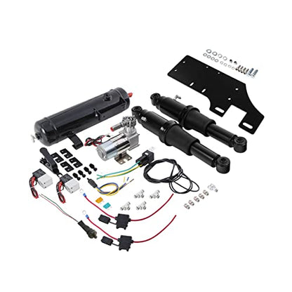 TCT-MOTORPARTS Rear Air Ride Suspension w/Air Tank Fit for Harley Touring - color: Air Ride Suspension Set w/ Tank