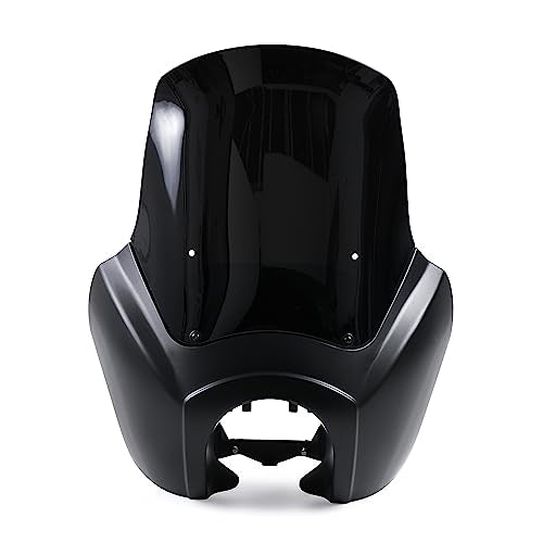 STLPRO Matte Black & Gloss Black Tall Fairing Windshield Club Style Kit - Fairing For Harley-Davidson Dyna, Super Glide T Sport FXDXT, FXR, ABS Plastic Motorcycle Fairing
