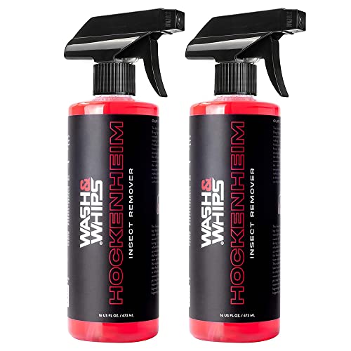 WASH&WHIPS Hockenheim Insect Remover - for Droppings & Grease for Car Detailing, RVs, Trailers, Airplanes Professional Strength Dissolves without Scratching, 16 fl oz (2pk) - size: 16 Fl Oz (Pack of 2), style: Without Towel.