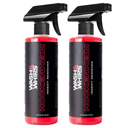 WASH&WHIPS Hockenheim Insect Remover - for Droppings & Grease for Car Detailing, RVs, Trailers, Airplanes Professional Strength Dissolves without Scratching, 16 fl oz (2pk) - size: 16 Fl Oz (Pack of 2), style: Without Towel.