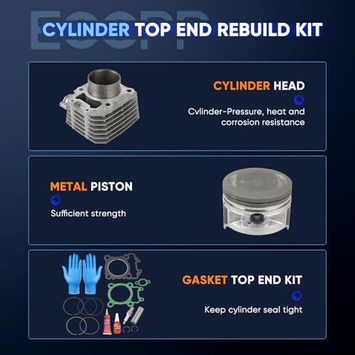ECCPP 228CC Cylinder Piston Top End Kit for Kawasaki for KLF250 Bayou - size: 11005-1965