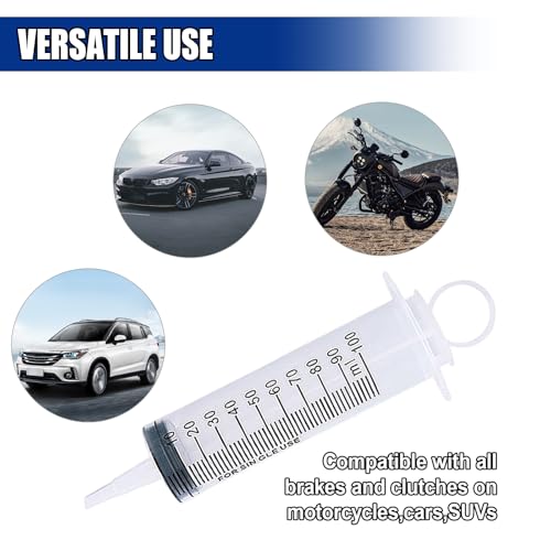 Brake Bleed Kit, Hydraulic Disc Clutch Bleeder Tool Oil Fluid Extractor with 100ML Syringe & 50cm Hose, Universal Automotive Braking System Repair Maintenance Reverse Bleeder Tool