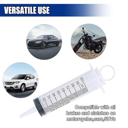 Brake Bleed Kit, Hydraulic Disc Clutch Bleeder Tool Oil Fluid Extractor with 100ML Syringe & 50cm Hose, Universal Automotive Braking System Repair Maintenance Reverse Bleeder Tool