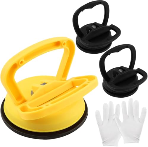 3 Pack Car Dent Puller, ABS Removal Suction Cup Dent Puller with Gloves, Powerful Suction Car Repair Remover Tool for Cars, Glass & Furniture