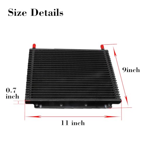 Aluminum transmission cooler kit,Cooling protection, Improving car performance,11 x 9.5 x 0.7 inches